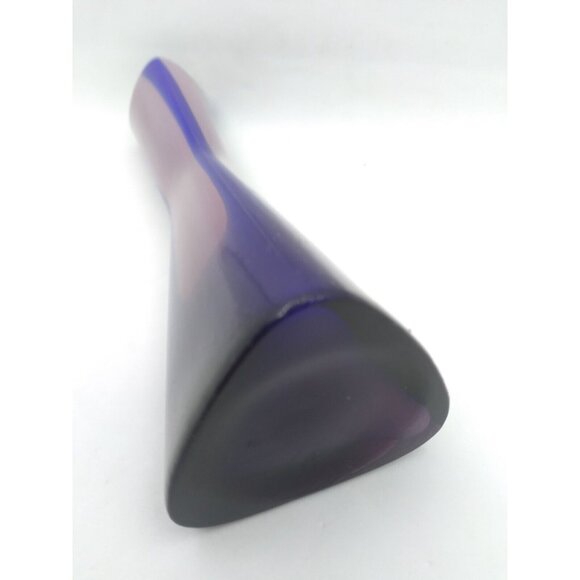 Vtg MCM Cased Glass Triangular Bud Pop Art Purple Bud Vase Japan 7.5"  READ - Picture 7 of 15